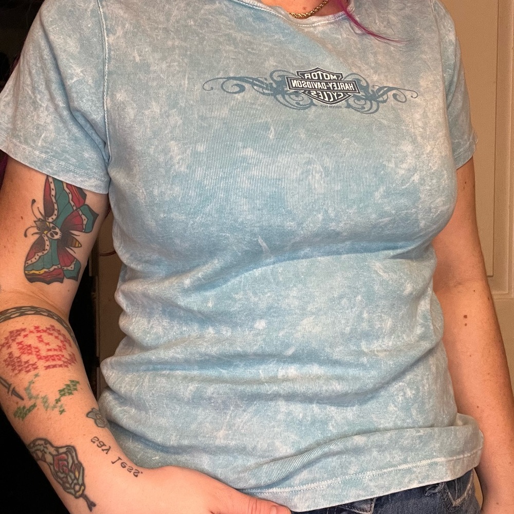 Harley Davidson Vintage Baby Tee Women’s Medium Y2K 90’s Rare Find Tie Dye